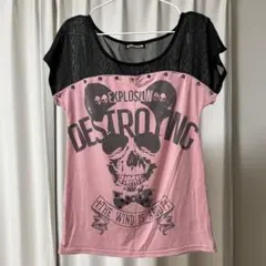 GHOST OF HARLEM スカルプリント 半袖Tシャツ ピンクのサムネイル
