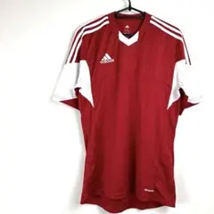 adidas サッカーシャツ 赤/白 半袖