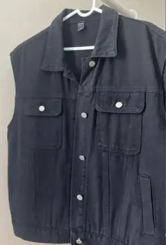 黒デニムベストジャケット