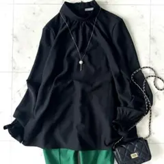 美品✨ セオリーリュクス Live Daisy 洗える 襟付き ブラウス 濃紺