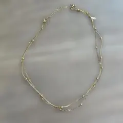 ゴールド 2連チェーンネックレス