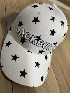 JACKBUNNY 星柄キャップ ホワイト ゴルフ　レディース　メンズ　美品