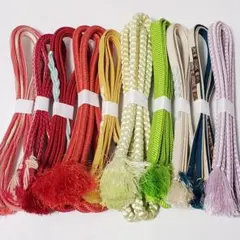 (1408)【在庫処分！】帯締め 10点 まとめ売り 帯紐 着物 小物