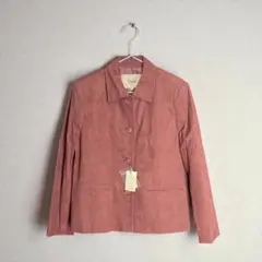 【☆新品タグ付き☆】 定価25000円 レディース 合皮ジャケット エンジ色 L