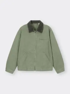 GU ウォッシュドコットンワークジャケット　オリーブ　M