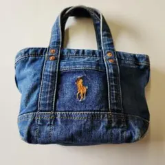 デニムトートバッグ ポロ馬刺繍、ラルフローレン