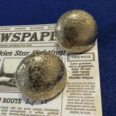 ヴィンテージ アクセサリー　イヤリング　ゴールド　模様　レトロ　ゴージャス