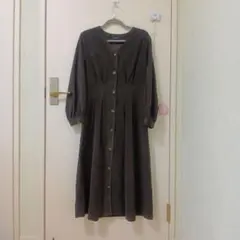 w closet コーデュロイ ロングワンピース フリーサイズ ブラウン