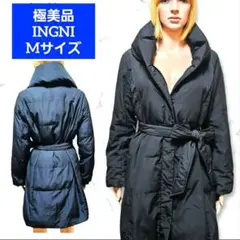 美品 INGNI ダウンジャケット M 黒 ダウンコート イング ベルト 防寒