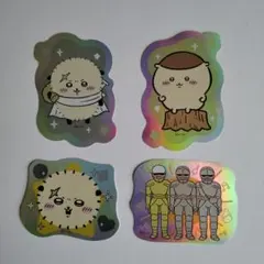ちいかわキャラカットステッカー　くりまんじゅう　ラッコ　鎧さん　4枚セット