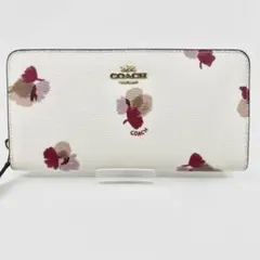 COACH 花柄 長財布 ホワイト