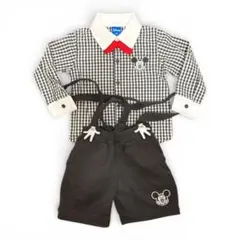 Disney ミッキーマウス シャツとパンツセット　チェック　ディズニー