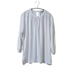 hareiro 晴れ色■ほぼ未使用ラウンドネック、ブラウスチュニックLL