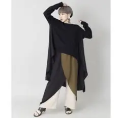 新品 オズモーシスosmosis 7,590円 バックフレアーニットプルオーバー