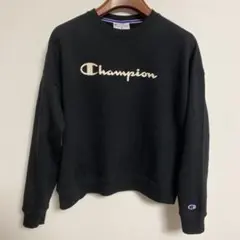 Champion チャンピオン ブラック 裏起毛クルーネック トレーナー M