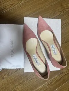 JIMMY CHOO ピンク スエード ハイヒールのサムネイル
