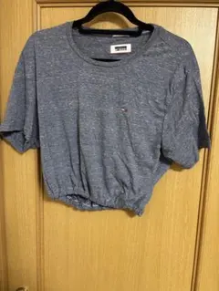 HILFIGER DENIM グレー クロップド丈 半袖Tシャツ