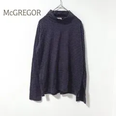 マックレガー 長袖カットソー タートルネック　L 綿100 ボーダー柄