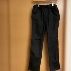 黒カジュアル綿パンツ ゴムウエストのサムネイル
