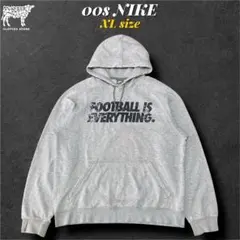 00sNIKE ナイキ プリントパーカー 実寸XL 銀タグ 袖プリント グランジ