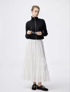 GU ティアードフレアスカート オフホワイト