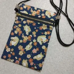 干支 神馬 柄⭐　お祭りポシェット　スマホポーチにも♡(背面ポケットつき)