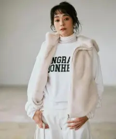 Arpege story♡ファーフードジップベスト