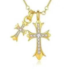 ネックレス メンズ ブランド シルバー ゴールド 十字架クリア ジルコニア★★