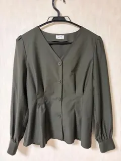 SHEL'TTER オリーブ Vネック 長袖シャツのサムネイル