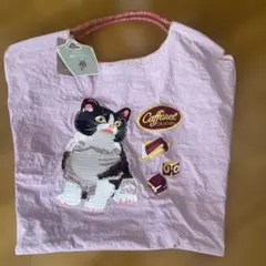 刺繍トートバッグ　猫
