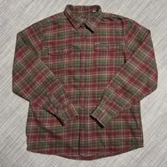 00s Y2K ORVIS 肉厚ヘビーネルシャツ 赤 緑 ベージュ 美品ヘビネル