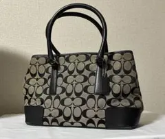 COACH ハンドバッグ シグネチャー ベージュ/ブラック
