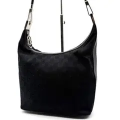 美品✨GUCCI ワンショルダーバッグ GGキャンバス レザー ブラック