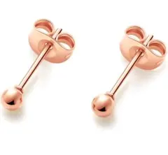ピアス レディース 人気 3mm ボール ピンクゴールド サージカルステンレス