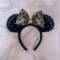 ミニーちゃん　カチューシャ　金と黒