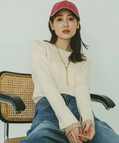 【新品】GLOBAL WORK メルティ袖切り替えプルオーバー アイボリーM