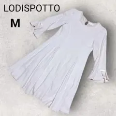 ロディスポット 7分袖 ミニフレアワンピース M ピンク ファー付き セレモニー