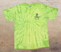 00s タイダイ スカルTシャツ 蛍光グリーン Y2K Hanes USA製Mのサムネイル