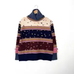 PS Paul Smith ウール タートルネック ニット マルチカラー M