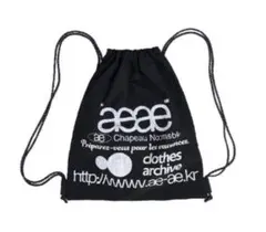 韓国 aeae エーイーエーイー 黒 ブラック ナップサック リュック新品