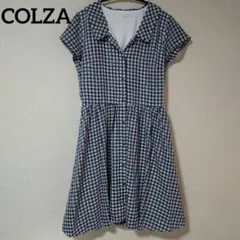 美品✨️COLZA【M】半袖 ギンガムチェック シャツワンピースのサムネイル