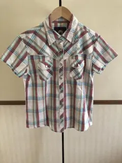 コンバース CONVERSE 半袖シャツ 古着 レトロ チェック柄