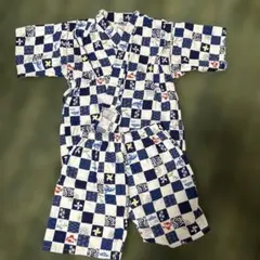 100✴︎青と白のチェック柄甚平