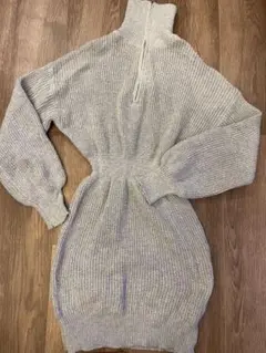 SHEIN グレー ニットミニワンピース