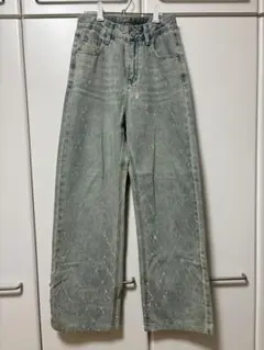 美品希少日本完売品ザラZARA TRF ラインストーン宝石付きバギーデニム