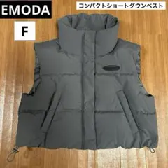 美品★EMODA★エモダ★コンパクトショートダウンベスト★ダウンベスト★グレー★のサムネイル