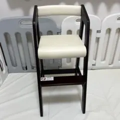 【Kidzoo】キッズハイチェア木製フレーム（KDC-2442 ダークブラウン）