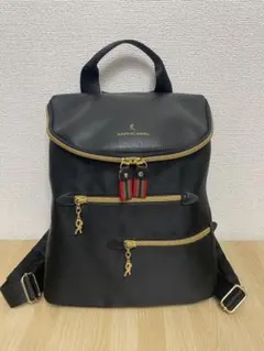 美品【CALAMITAカラミータ】イタリア製ブラック黒レザーリュックバック 