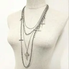 Y2K フェアリーグランジ ネックレス ロング パンク 十字架 クロス