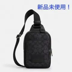 COACH レーサースリングパック シグネチャーキャンバス チャコール/ブラック